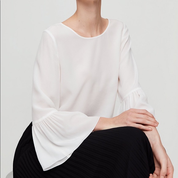 Aritzia Tops - Aritzia Bell Sleeve White Blouse NWT